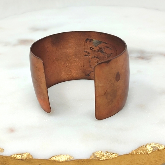 Copper dragonfly artisan wide cuff bracelet - Picture 6 of 6